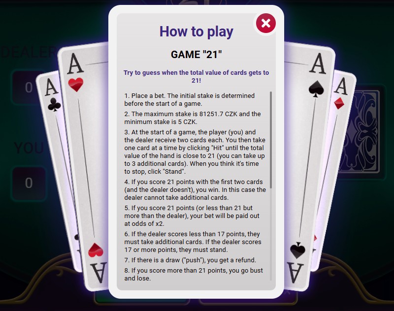 21 for Real Money in Melbet Nz